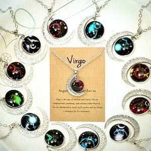 🆕 Luminous Zodiac Retro Moon Pendant Necklace